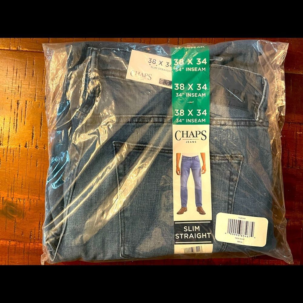 Chaps Mens 38x34 Slim Fit Jeans